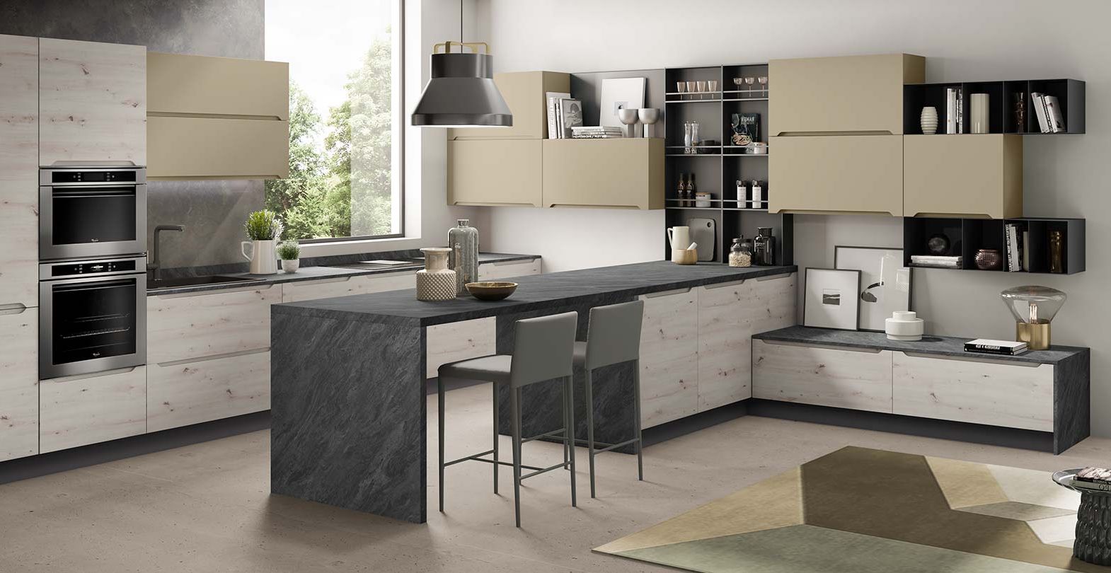 05 Cucina Carima Rovere Nodato Chiaro E Nocciola Opaco.jpg
